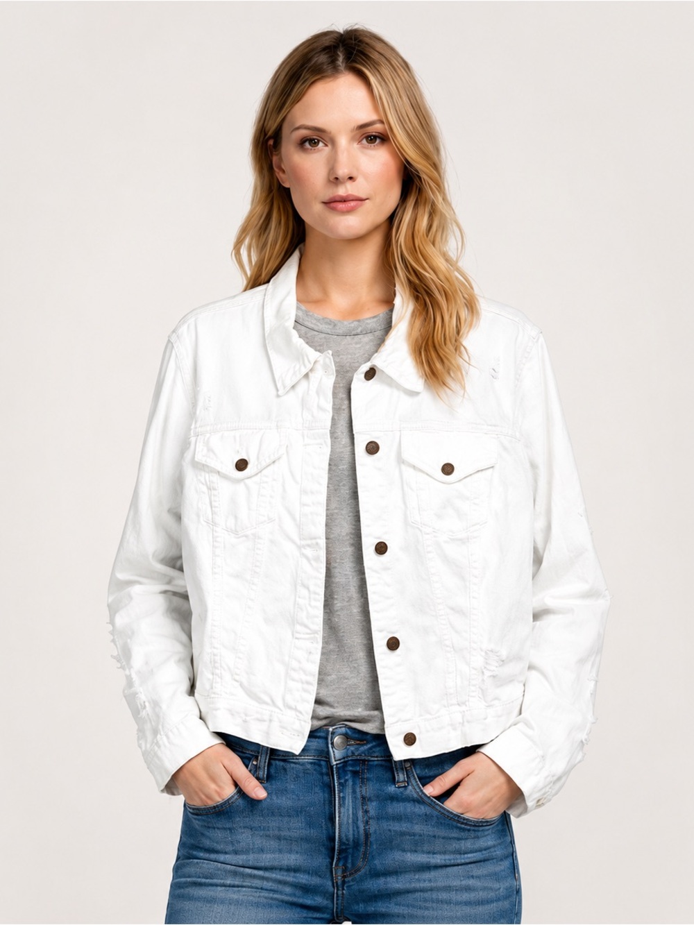 Ralph Lauren Denim & Supply White Denim Trucker Jacket XL